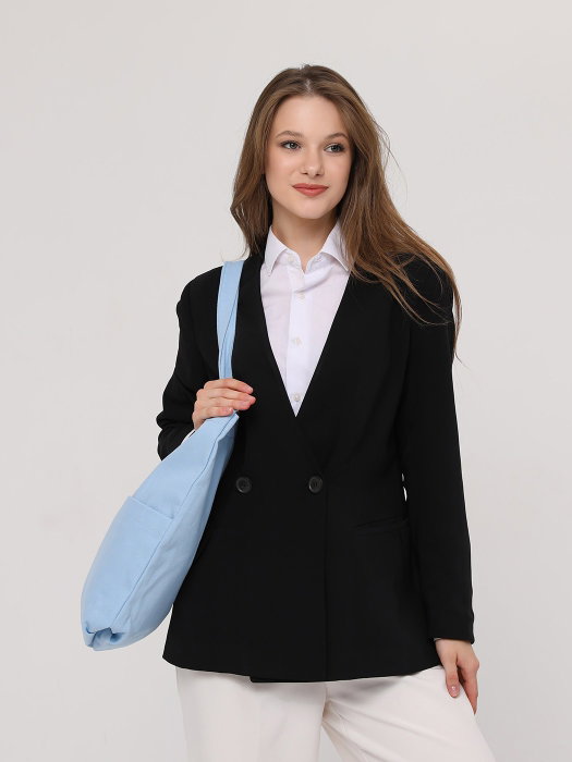 Zoozie Bags 2069 Bolso Tote de Gabardina Azul 35x40x8cm